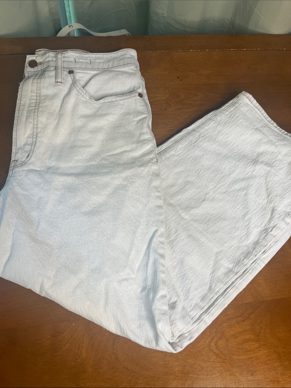 Madewell The Perfect Vintage Wide Leg Crop Jeans Light Wash Size 30